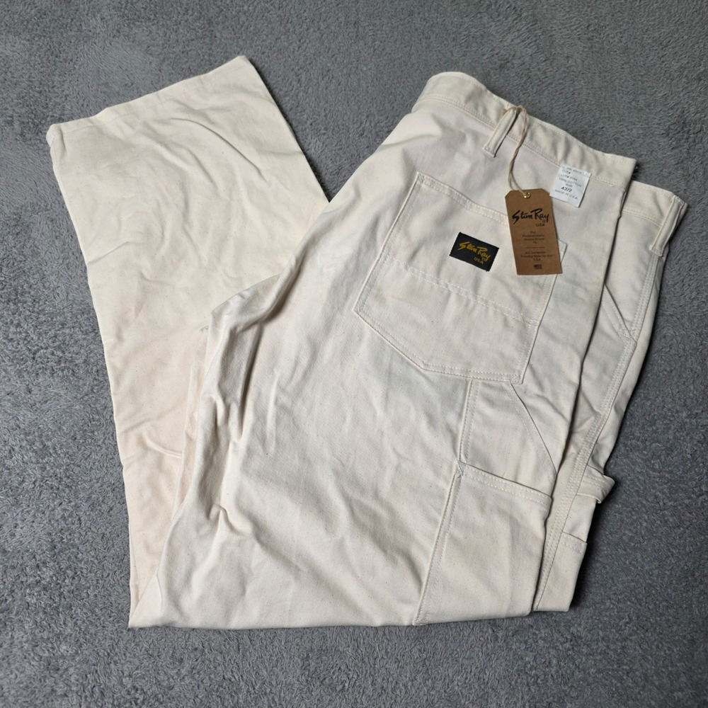 Stan Ray Mens 42x32 Painter Pants Natural Off-White Double Knee Made in USA NEW